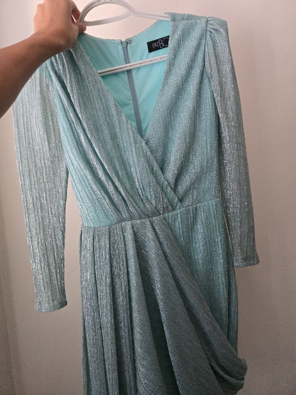 Patbo sparkly lurex draped mini dress